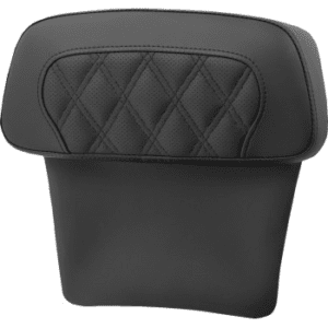 SADDLEMEN Chopped Tour Pak Backrest Pads - Perforated Black w/ Lattice Stitch - FLT/FLH '14-'23 814-07-CPACK-LS